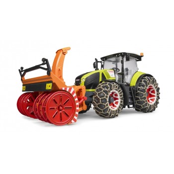 Bruder 03017 - Traktor Claas Axion 950 mit Schneeketten und Schneefräse